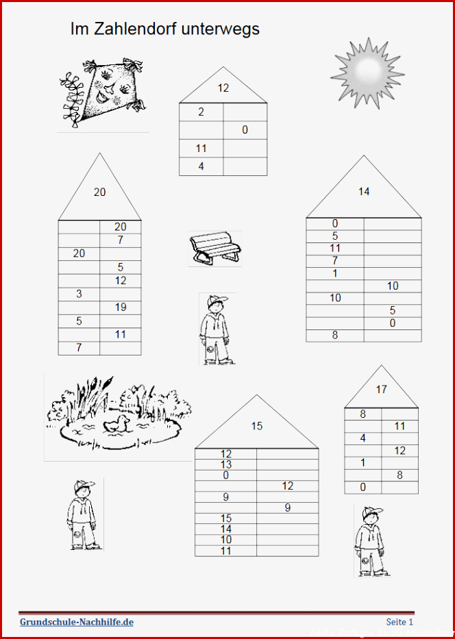 Arbeitsblatter Mathe Klasse 1 Zahlen Zerlegen Kostenlose