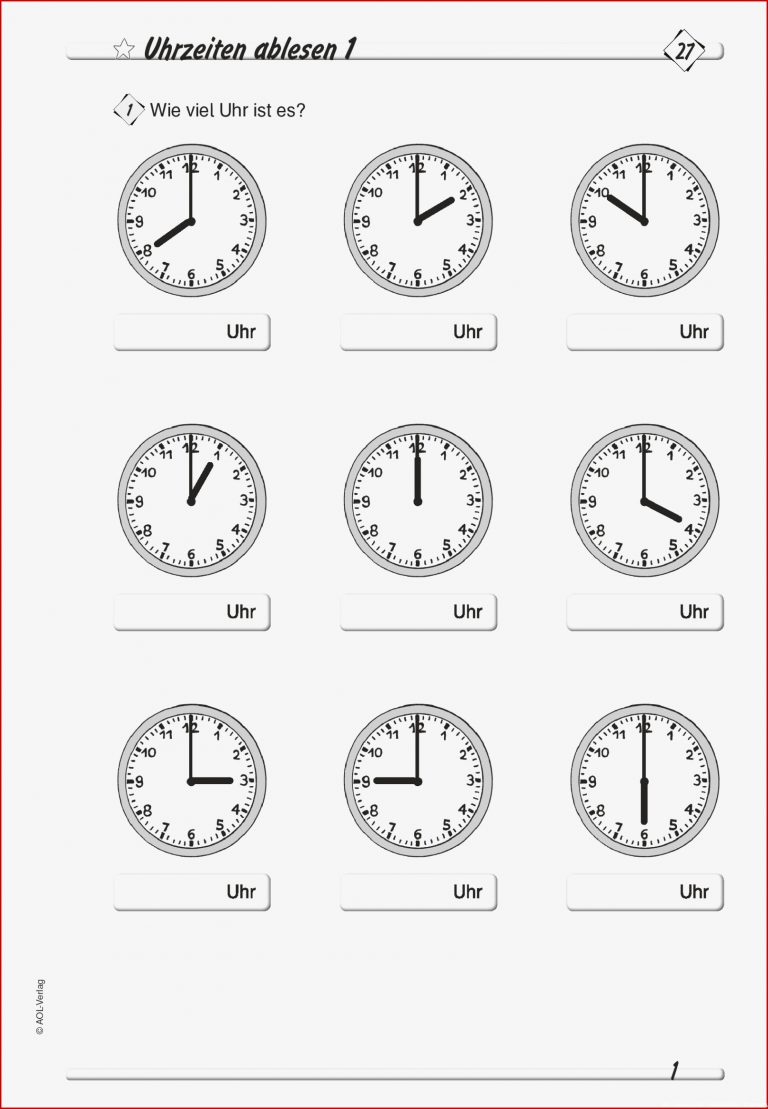 Arbeitsblatter Mathe Klasse 3 Uhrzeit Kostenlose Übungen