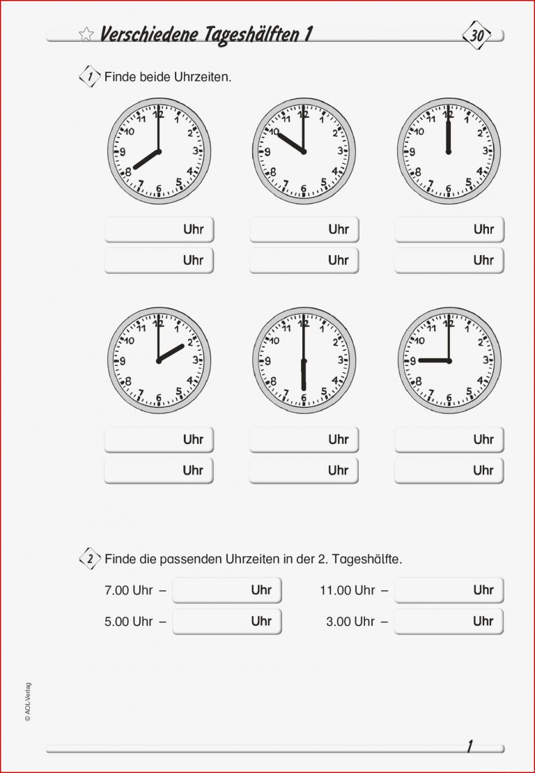 Arbeitsblatter Mathe Klasse 3 Uhrzeit Kostenlose Übungen