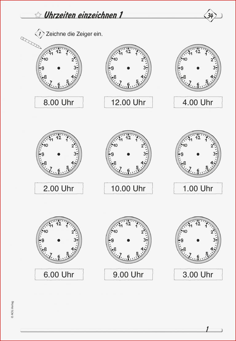 Arbeitsblatter Mathe Klasse 3 Uhrzeit Kostenlose Übungen