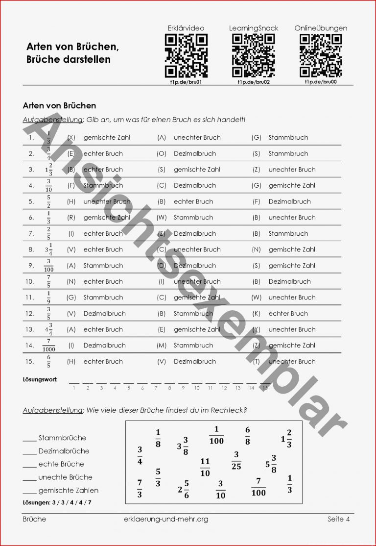 Arbeitsheft âBruchrechnenâ (Privatlizenz)