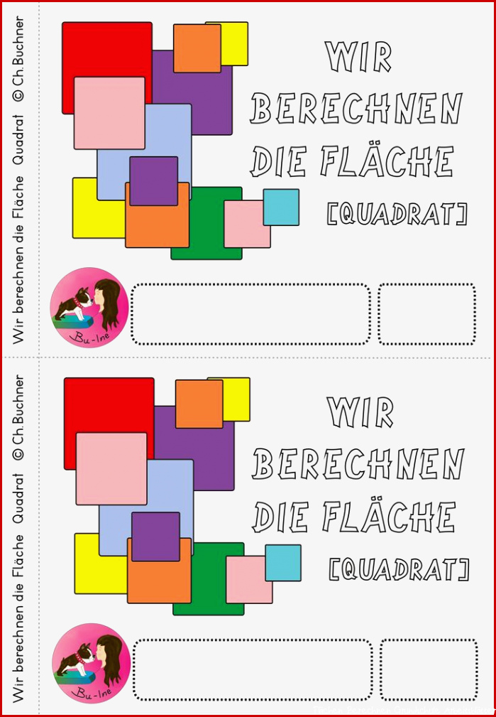 Arbeitsheft Wir berechnen Fläche beim Quadrat