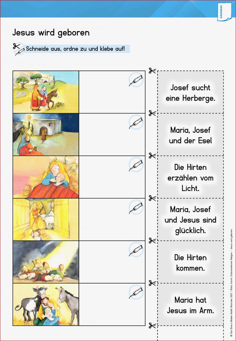 Arbeitsmaterial Grundschule. Stationenlernen Religion: Jesus Wird Geboren: ArbeitsblÃ¤tter, Kopiervorlagen, Memo-spiele, Dominos Und Puzzle. In 3 ...