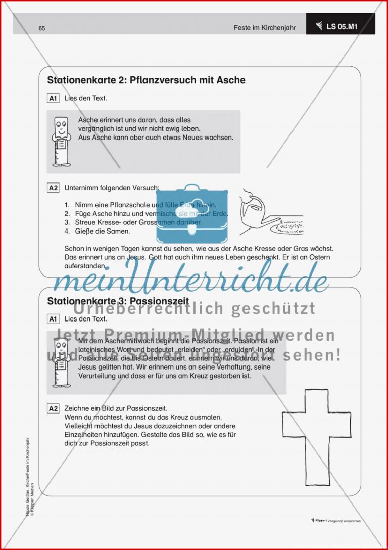 Aschermittwoch Grundschule Arbeitsblätter Kath Religion