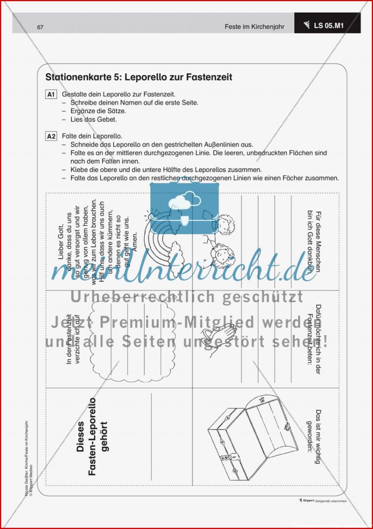 Aschermittwoch Grundschule Arbeitsblätter Kath Religion