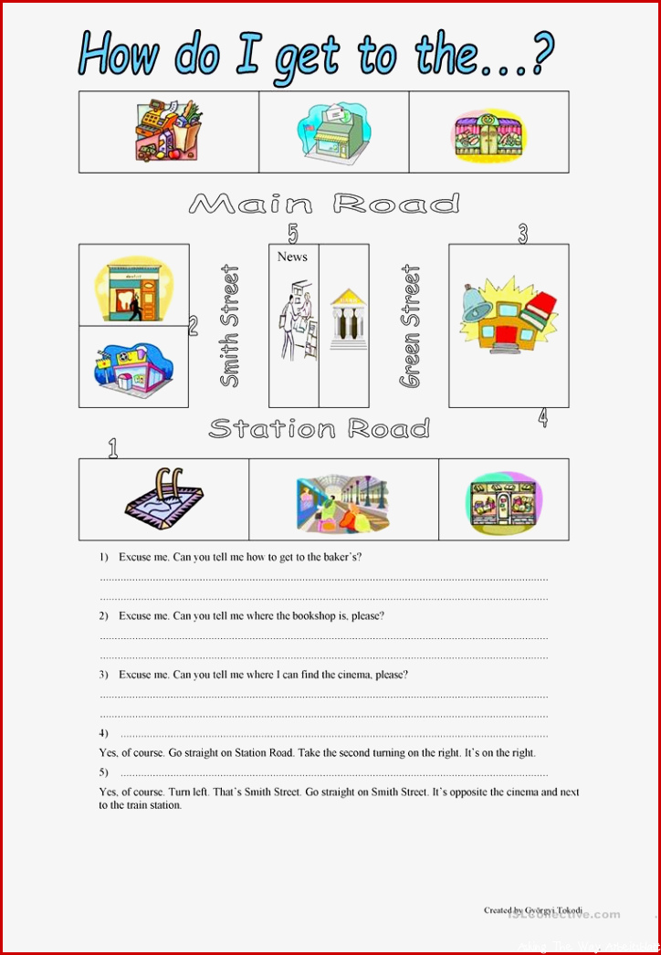 Asking the way worksheet Free ESL printable worksheets