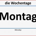 Auf Englisch Die Wochentage