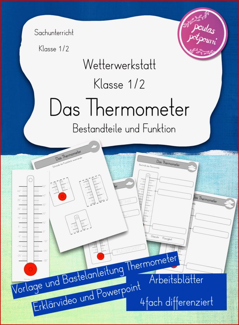 Aufbau Thermometer Arbeitsblatt