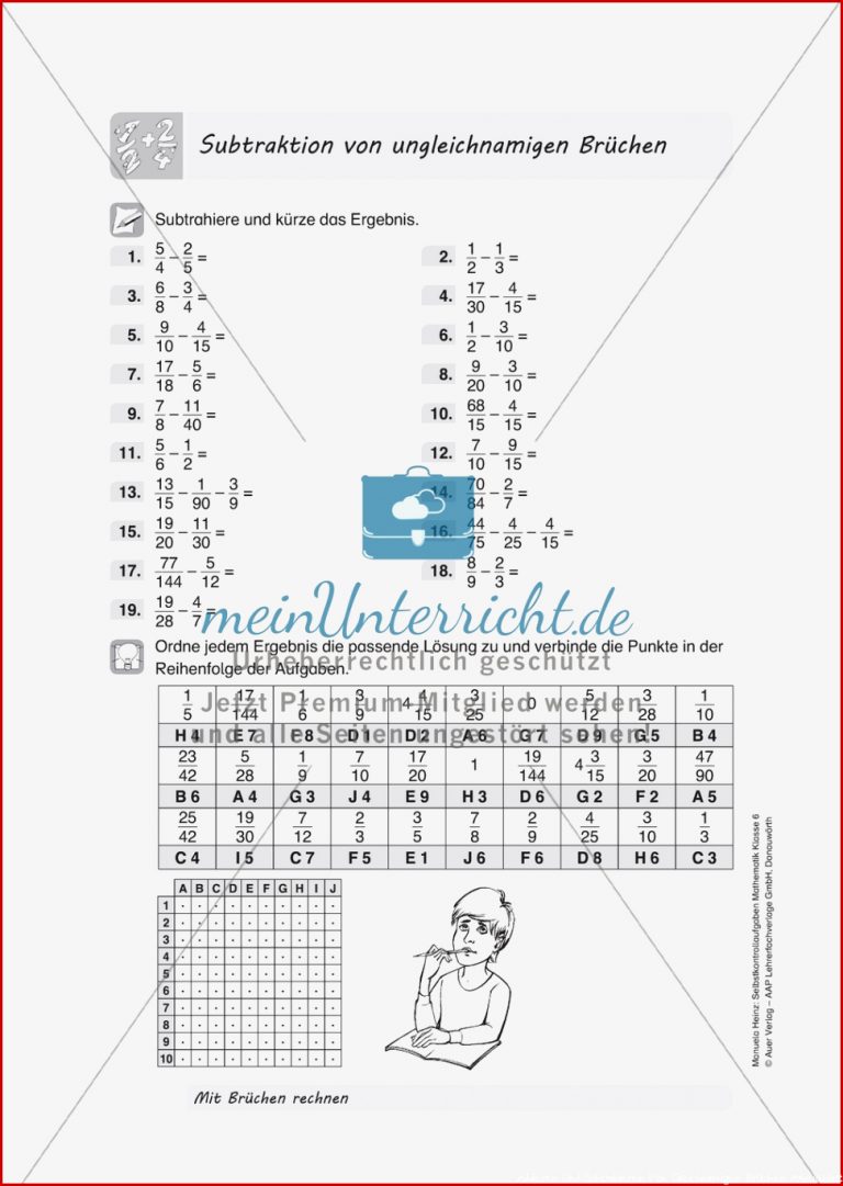 Aufgaben Mit Lösungen Zum thema "mit Brüchen Rechnen" Mit