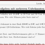 Aufgaben Textaufgaben Mit Mehreren Unbekannten Mit