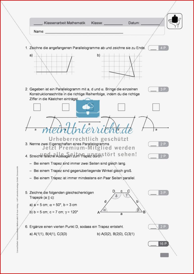 Aufgaben zur geometrischen Konstruktion von Vielecken