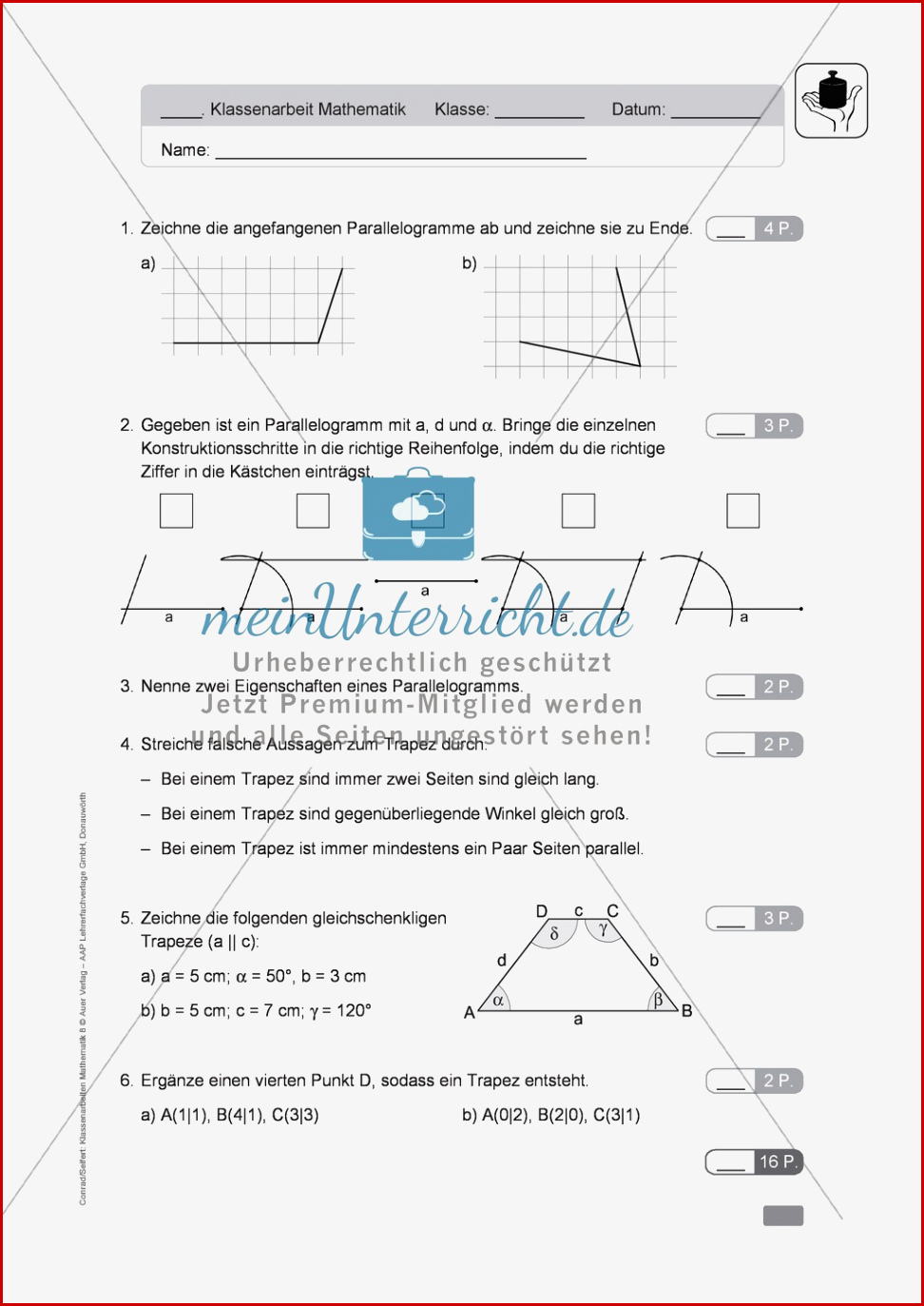 Aufgaben Zur Geometrischen Konstruktion Von Vielecken