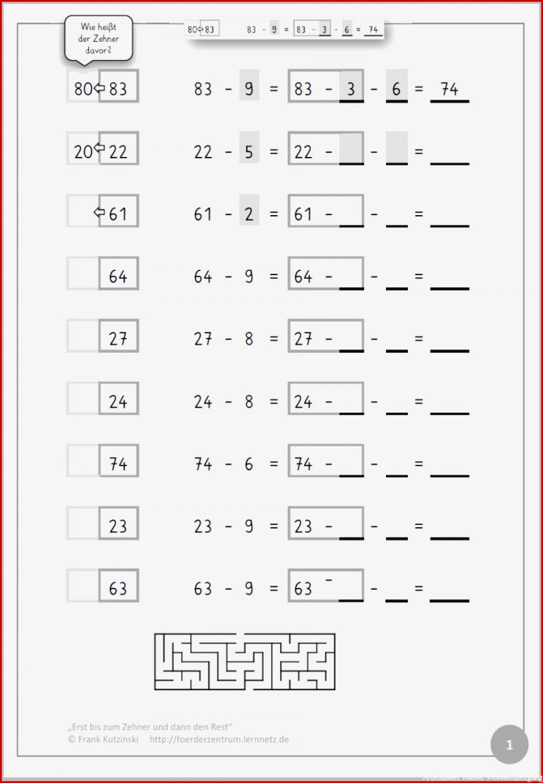 Ausdrucken Rechnen Bis 100 Arbeitsblätter Kostenlos