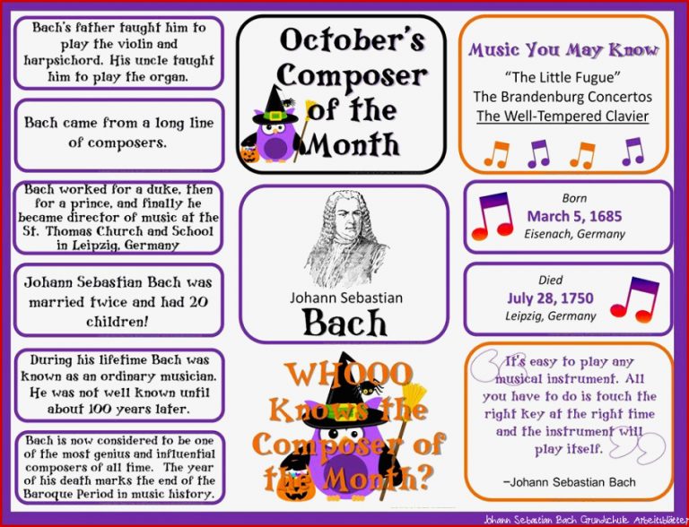 Bach poser of the Month October Bulletin Board Kit