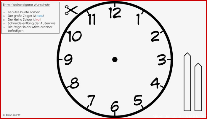 Bastelvorlage Uhr – Unterrichtsmaterial im Fach Mathematik
