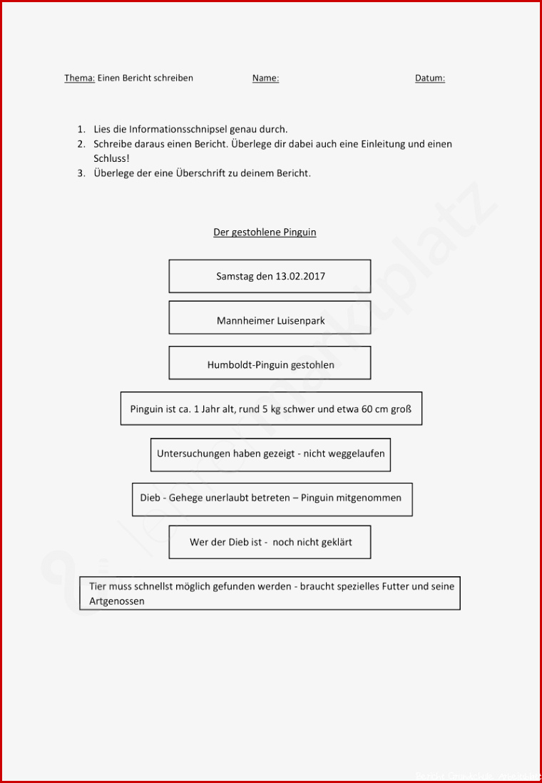 Berichte Schreiben 4 Klasse Arbeitsblätter Worksheets