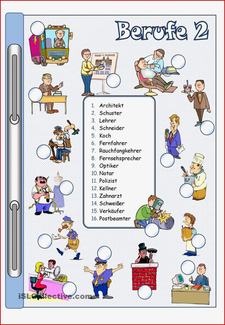 Berufe Grundschule Arbeitsblätter Worksheets
