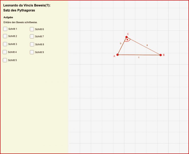 Beweis Satz des Pythagoras DaVinci – GeoGebra