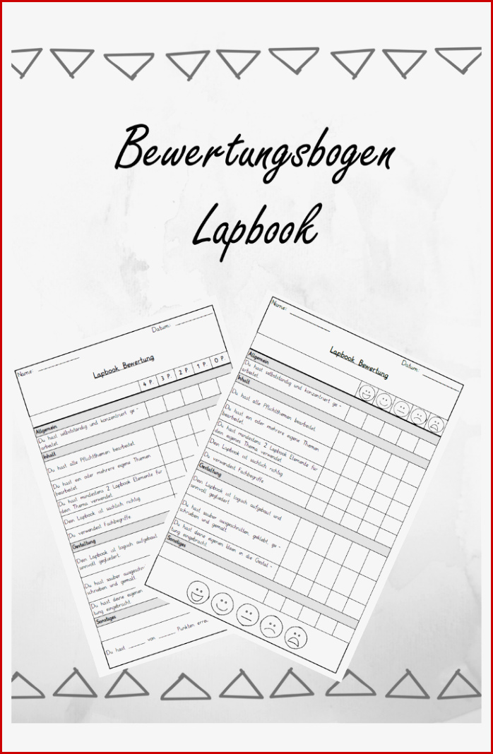 Bewertungsbogen Lapbook – Unterrichtsmaterial Im Fach