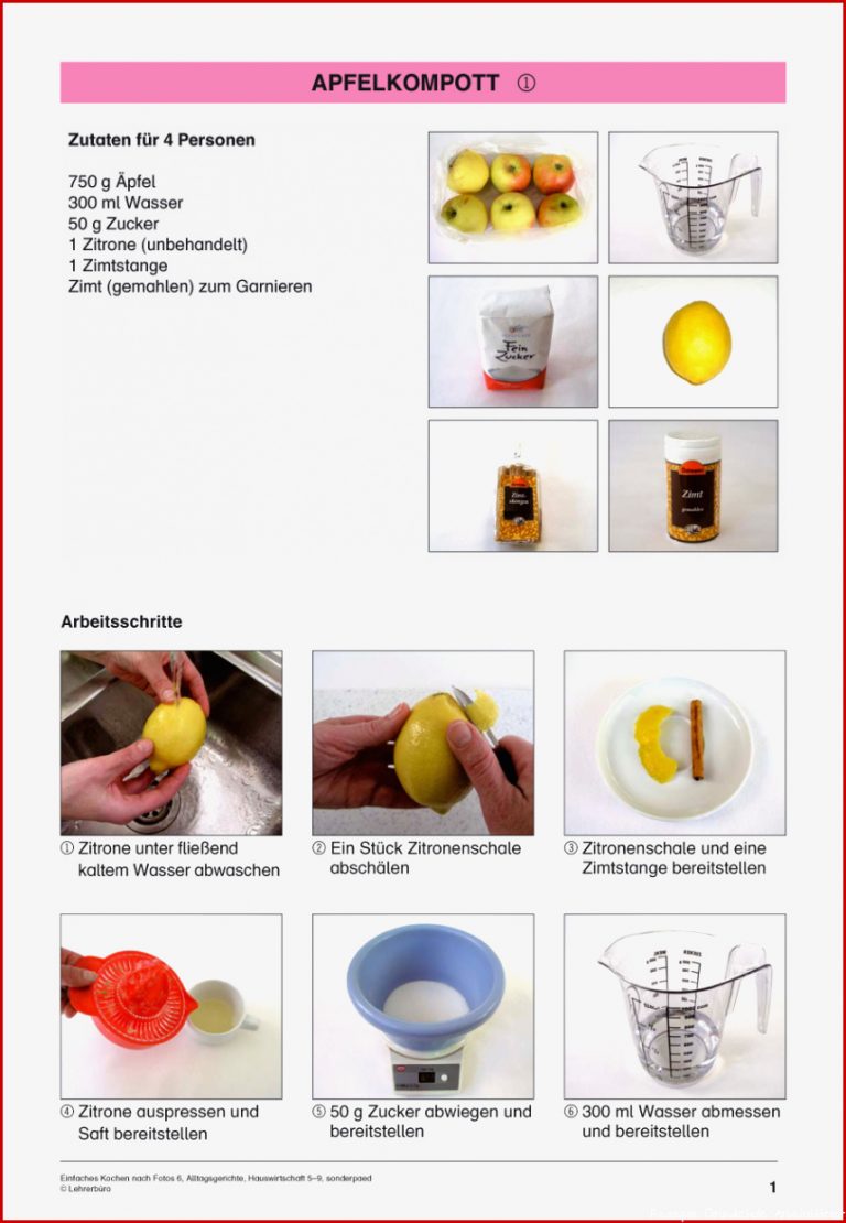 Bilder Rezepte Unterrichtsmaterial