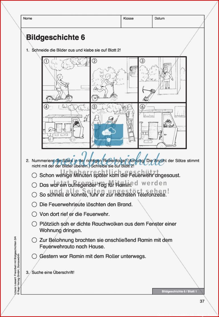 Bildergeschichte "ramin Und Feuerwehr" Bildmaterial