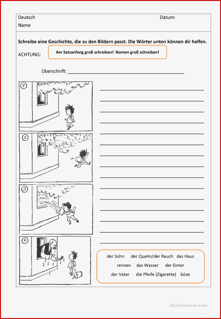 Bildergeschichten Mit Worthilfen Arbeitsblatt Kostenlose