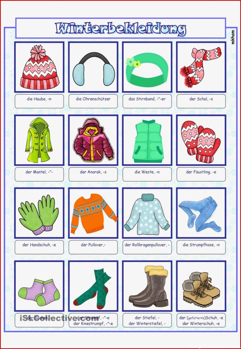 Bildwörterbuch Winterbekleidung