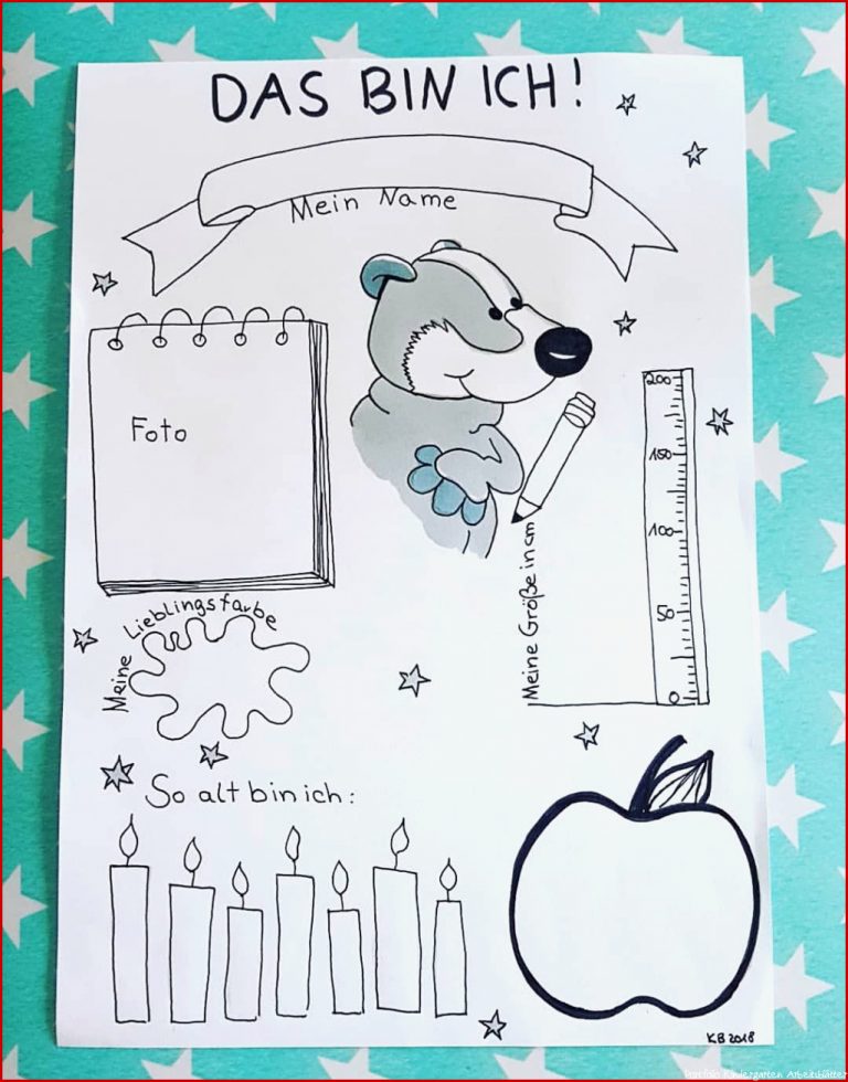 Bin Ich Portfolio Kindergarten Arbeitsblätter Worksheets