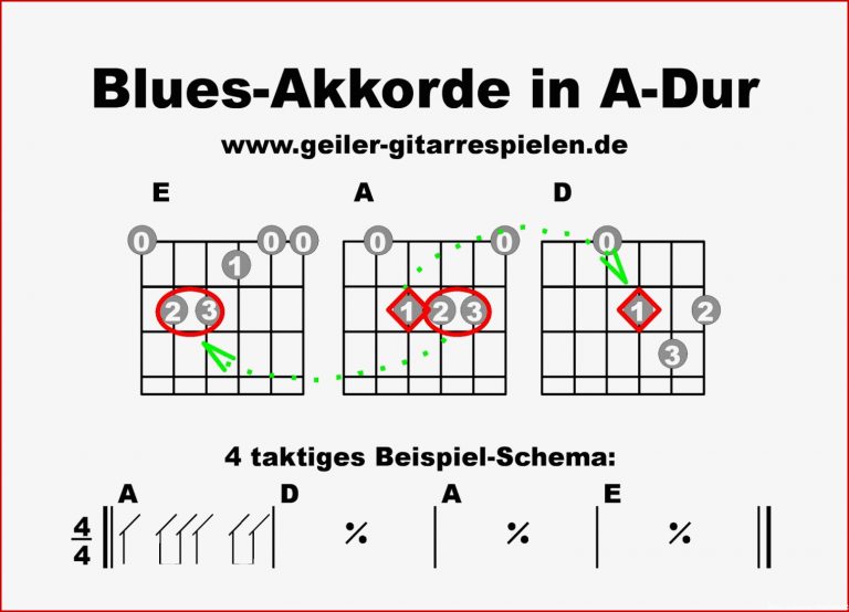 Blues Akkorde In A Dur