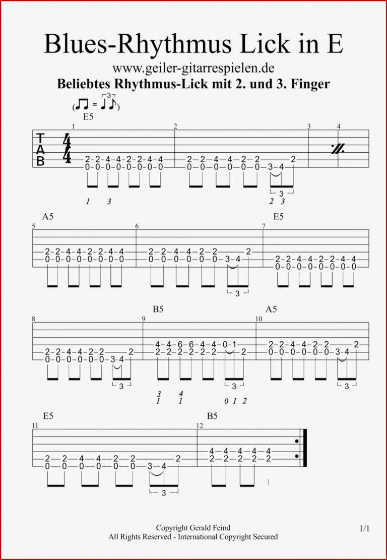 Blues Rhythmus Lick in E