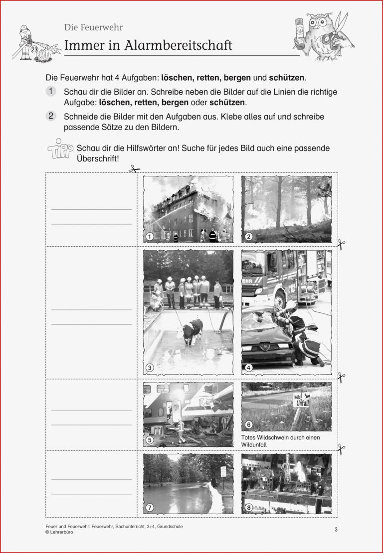 Brandschutzerziehung Grundschule Arbeitsblätter Worksheets