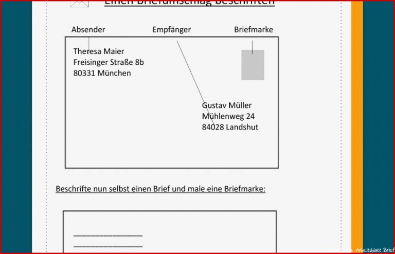 Briefe Schreiben Grundschule Arbeitsblätter Kostenlos