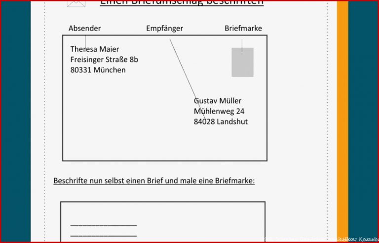 Briefe Schreiben Grundschule Arbeitsblätter Kostenlos