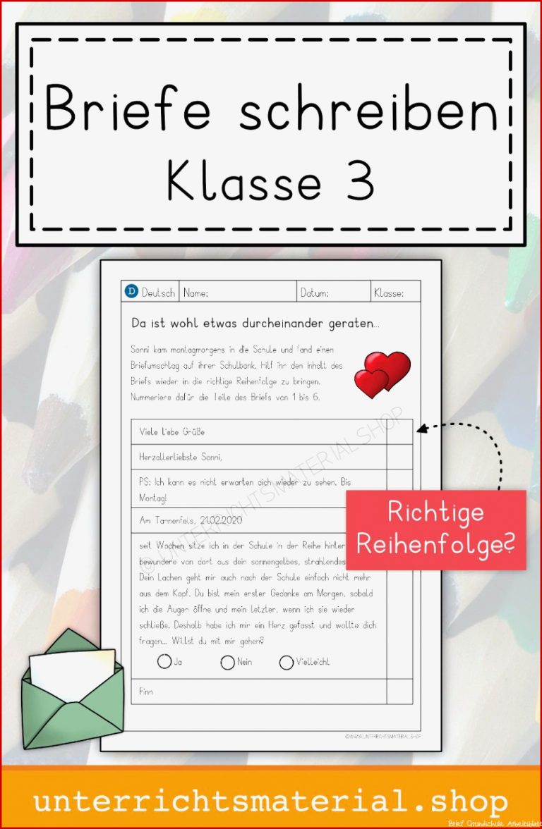 Briefe Schreiben Klasse 3