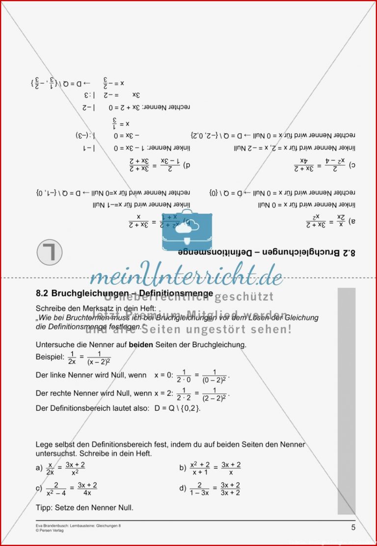 Bruchgleichungen Lösen Meinunterricht