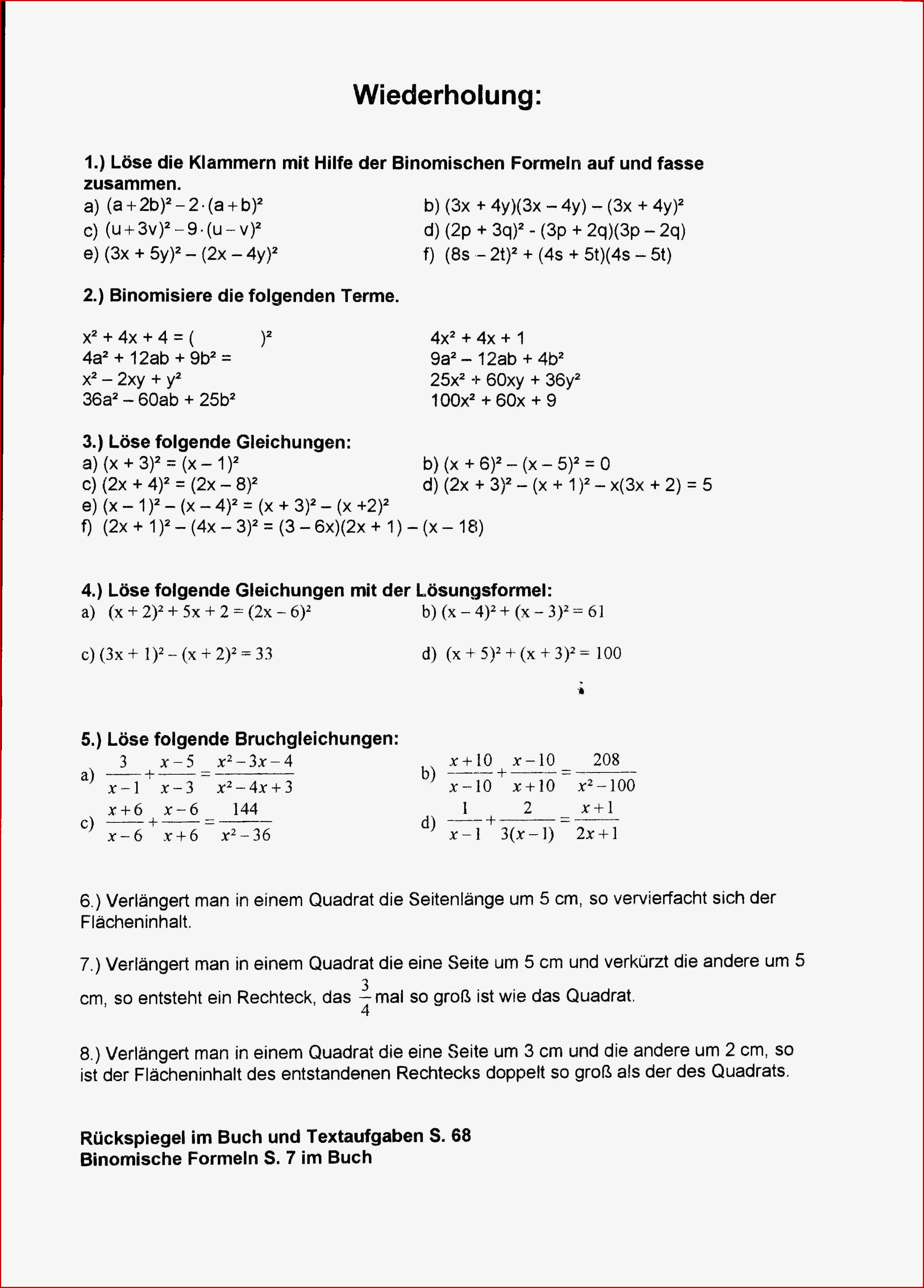 Bruchgleichungen Textaufgaben Klasse 9 Linemathe