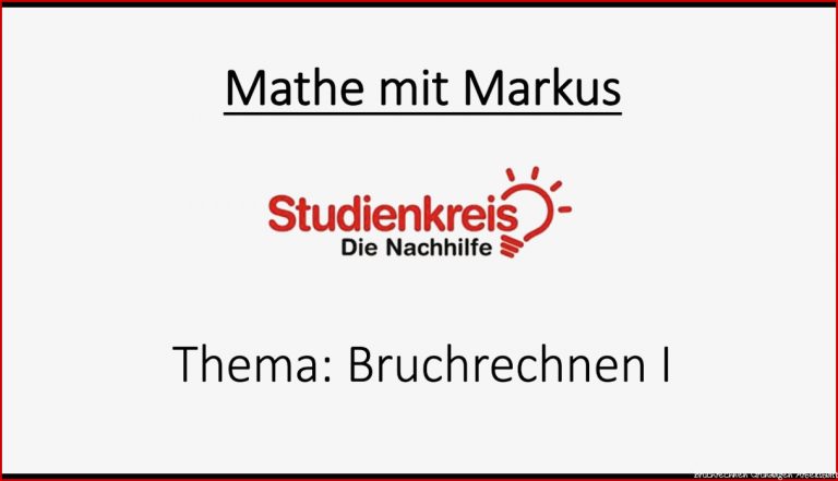 Bruchrechnen 1 I Grundlagen I Mathematik