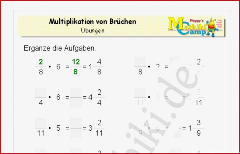 Bruchrechnen Arbeitsblätter Mit Lösungen 6 Klasse Worksheets