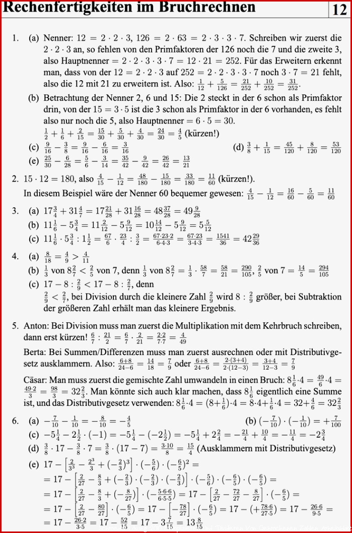 Bruchrechnen gemischte Aufgaben mit Lösungen | PDF Download ...