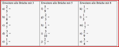 Bruchrechnen Kürzen Erweitern