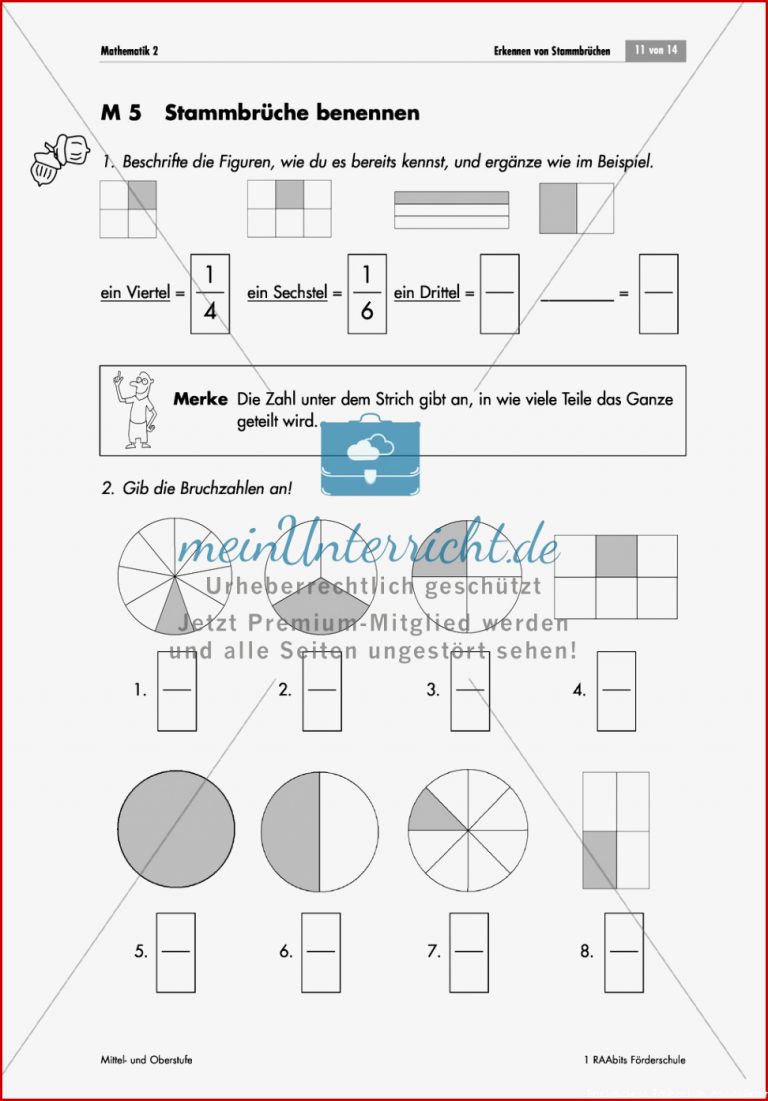 Bruchrechnung Brüche An Kreisen Darstellen Und Erkennen