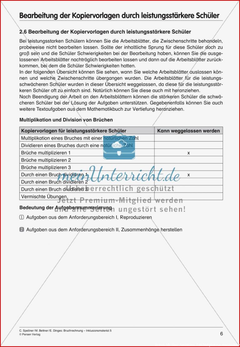 Bruchrechnung Multiplikation und Division meinUnterricht