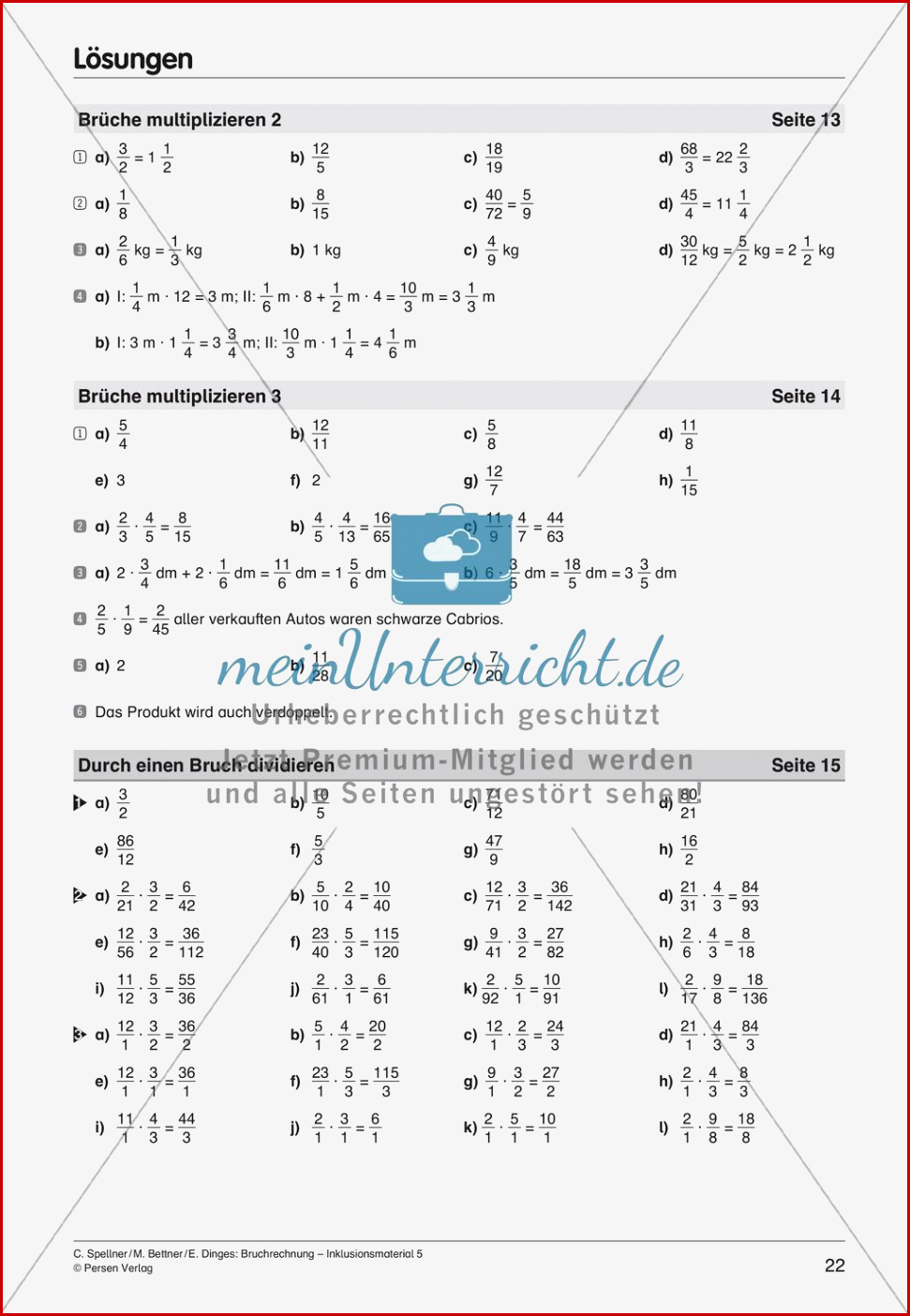 Bruchrechnung Multiplikation Und Division Meinunterricht