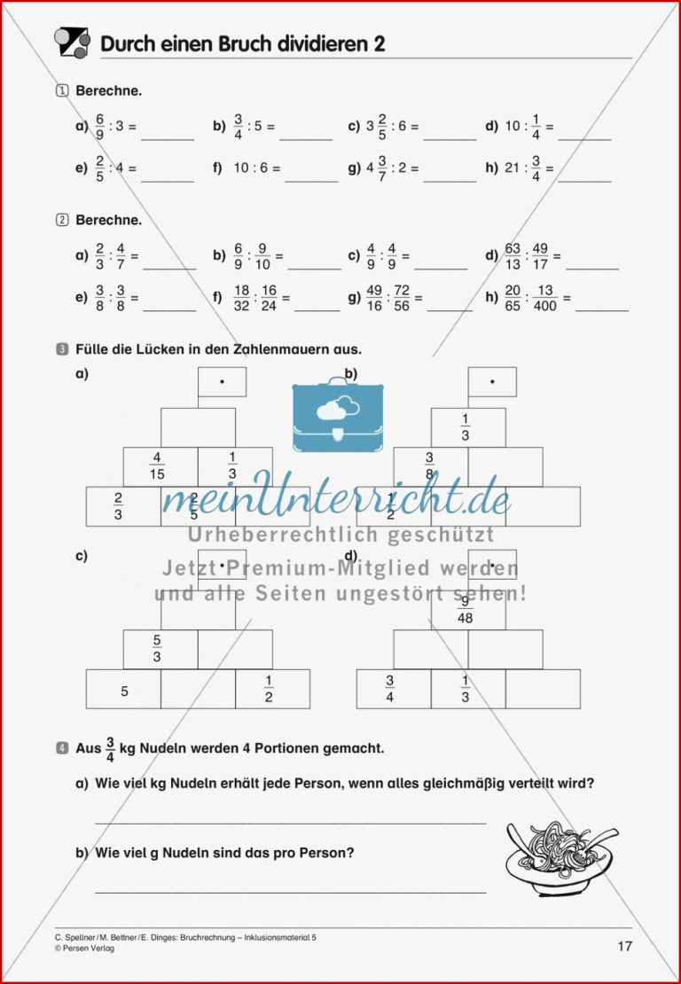 Bruchrechnung Multiplikation und Division meinUnterricht