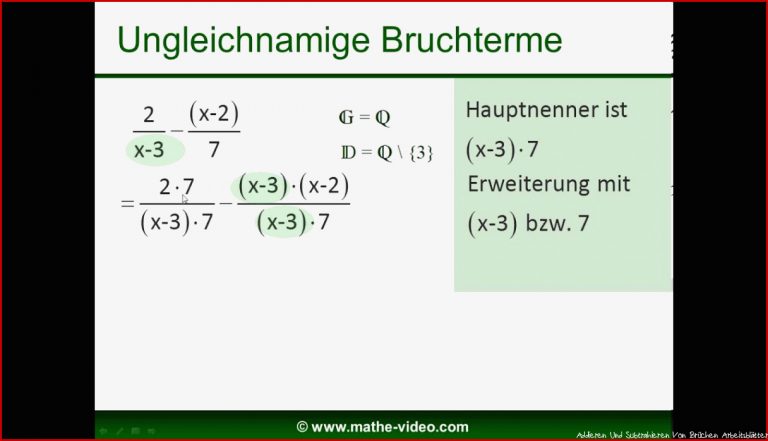 Bruchterme ad ren und subtrahieren