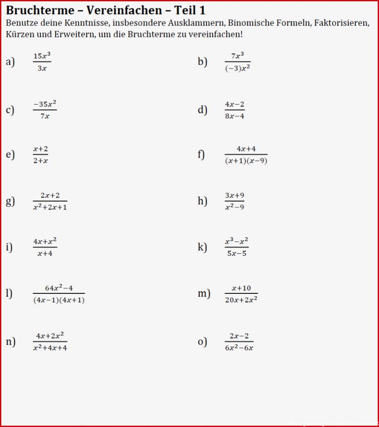 BRUCHTERME AUFGABEN PDF