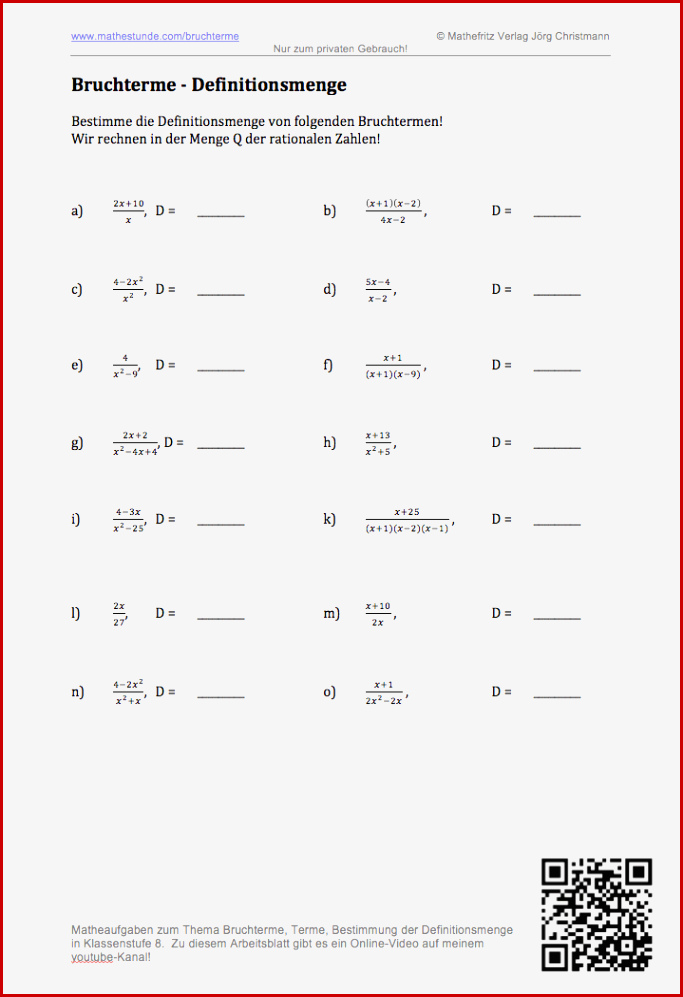 Bruchterme Vereinfachen Übungen