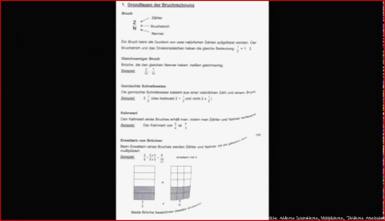 Brüche Ad Ren Subtrahieren Multiplizieren Divi Ren