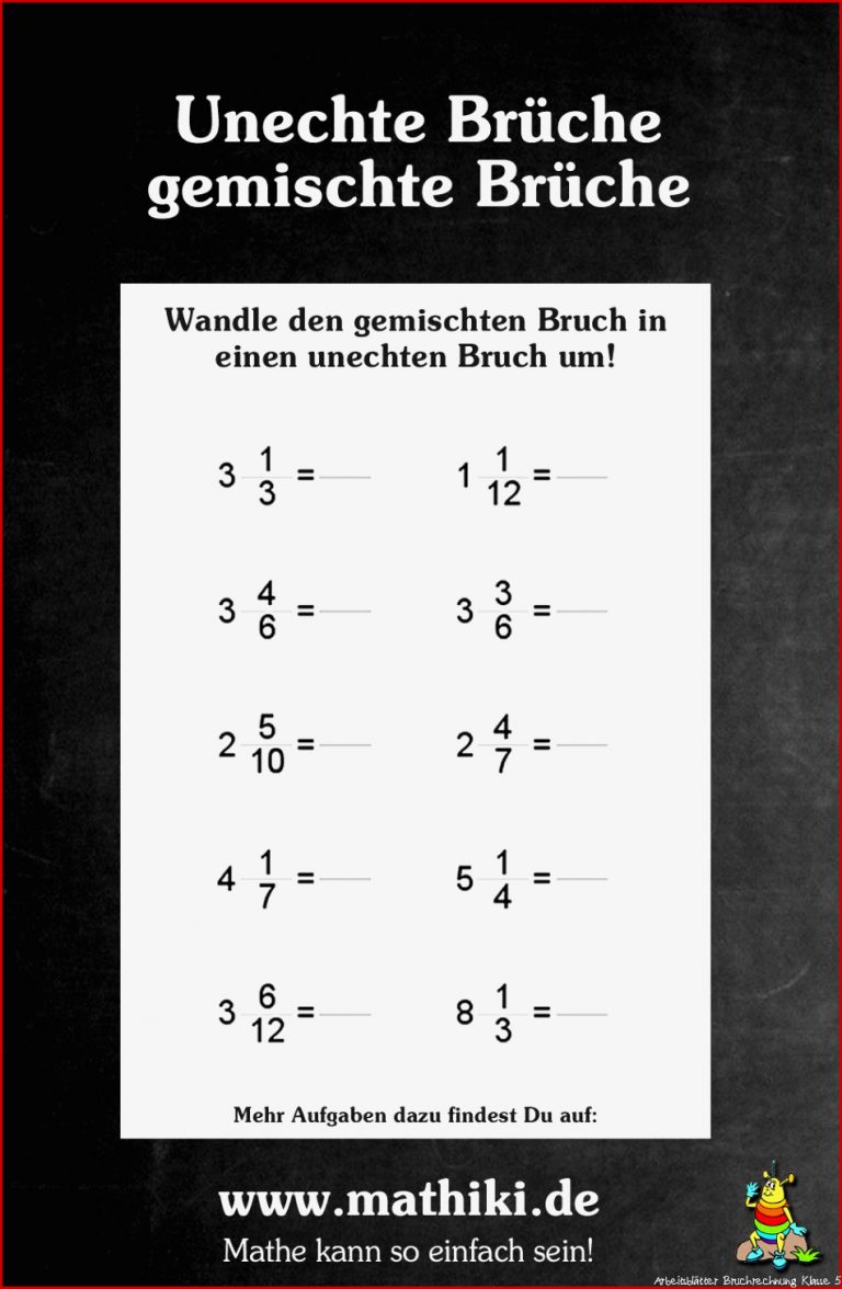 Brüche Arbeitsblätter Klasse 5 Worksheets