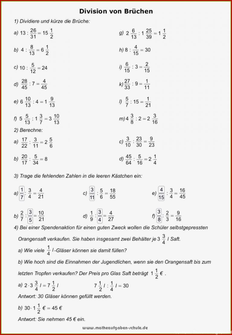 Brüche Arbeitsblätter Klasse 6 Worksheets